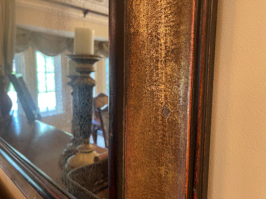 Very Large Wooden Antiqued Glass Wall Mirror (Measurements Will Be Posted Later) [Photo 9]