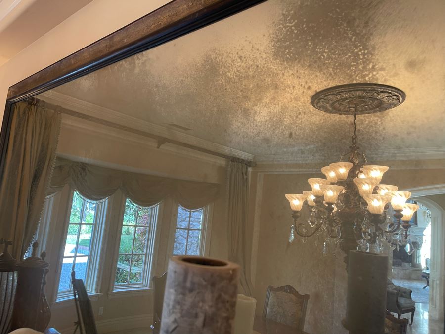 Very Large Wooden Antiqued Glass Wall Mirror (Measurements Will Be Posted Later) [Photo 11]