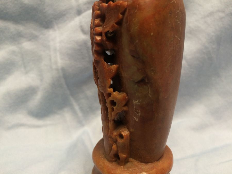Chinese Hand Carved Soapstone Carving Vase [Photo 9]
