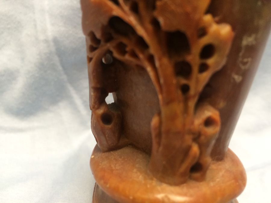 Chinese Hand Carved Soapstone Carving Vase [Photo 7]
