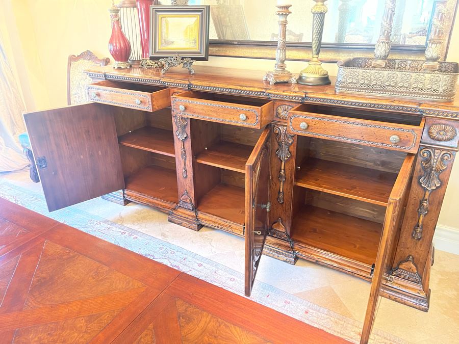 Stunning Francesco Molon Giemme Fine Furniture Wooden Buffet Sideboard Credenza 97'W X 22'D X 43'H [Photo 17]