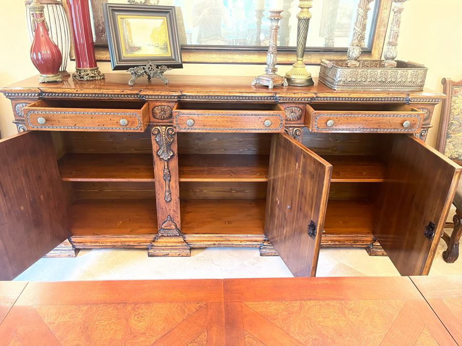 Stunning Francesco Molon Giemme Fine Furniture Wooden Buffet Sideboard Credenza 97'W X 22'D X 43'H [Photo 14]
