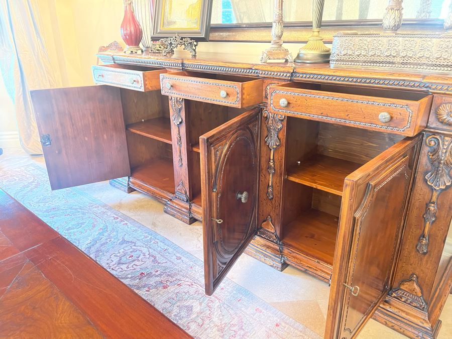 Stunning Francesco Molon Giemme Fine Furniture Wooden Buffet Sideboard Credenza 97'W X 22'D X 43'H [Photo 16]