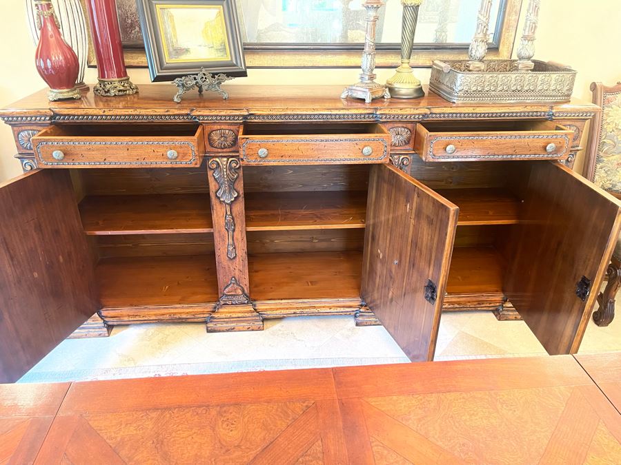 Stunning Francesco Molon Giemme Fine Furniture Wooden Buffet Sideboard Credenza 97'W X 22'D X 43'H [Photo 15]