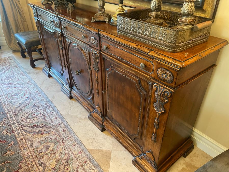 Stunning Francesco Molon Giemme Fine Furniture Wooden Buffet Sideboard Credenza 97'W X 22'D X 43'H [Photo 7]