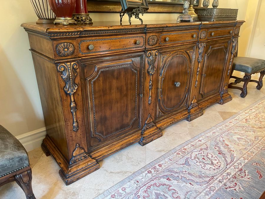 Stunning Francesco Molon Giemme Fine Furniture Wooden Buffet Sideboard Credenza 97'W X 22'D X 43'H [Photo 4]