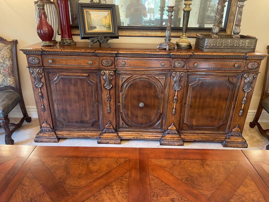 Stunning Francesco Molon Giemme Fine Furniture Wooden Buffet Sideboard Credenza 97'W X 22'D X 43'H [Photo 3]