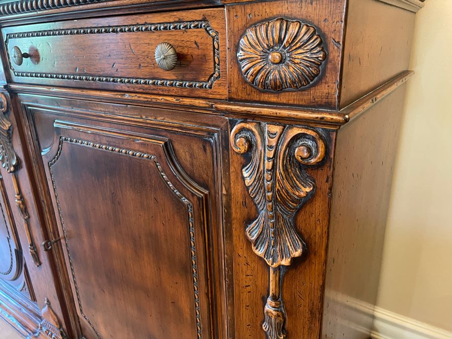 Stunning Francesco Molon Giemme Fine Furniture Wooden Buffet Sideboard Credenza 97'W X 22'D X 43'H [Photo 8]