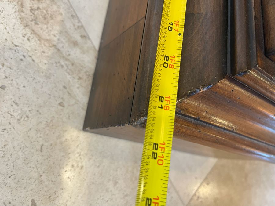 Exquisite Tall Carved Wooden Curio Display Cabinet With Overhead Lighting And Glass Front And Sides 5'4'W X 22'D X 8'8'H [Photo 25]