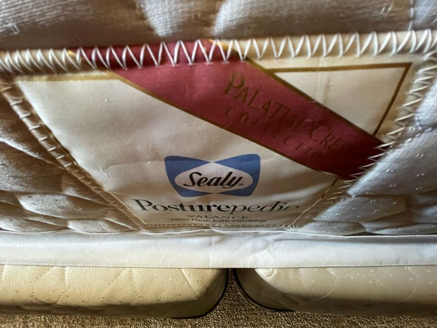 Stunning Henredon Cal King Wooden Bed With Sealy Posturepedic Valance Mattress, Boxspring And Bedding [Photo 17]