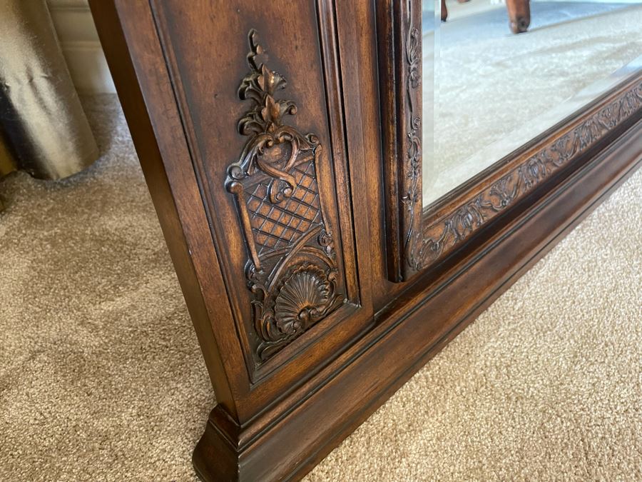 Full Length Wooden Beveled Glass Wall Mirror 4'W X 7'6'H [Photo 14]