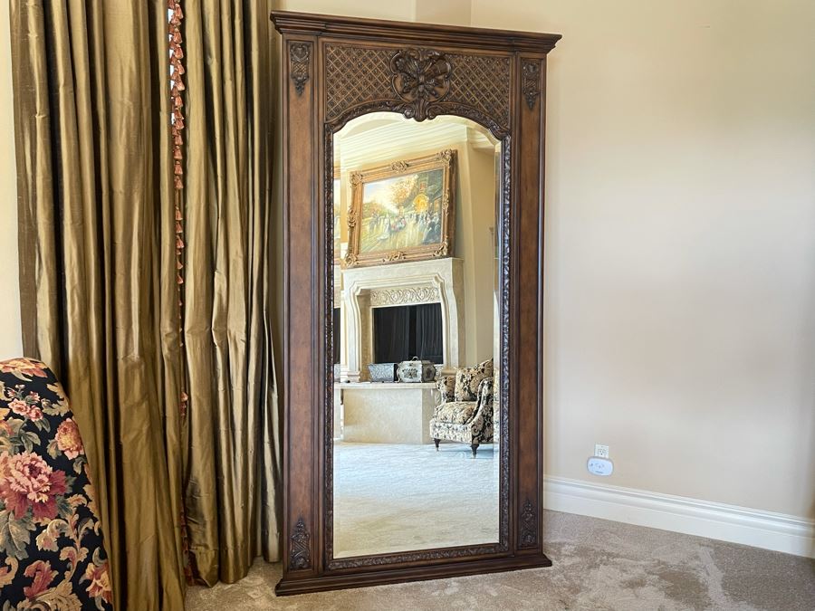 Full Length Wooden Beveled Glass Wall Mirror 4'W X 7'6'H [Photo 3]