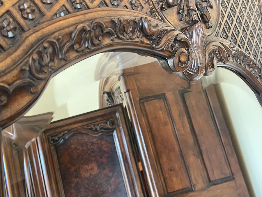 Full Length Wooden Beveled Glass Wall Mirror 4'W X 7'6'H [Photo 12]