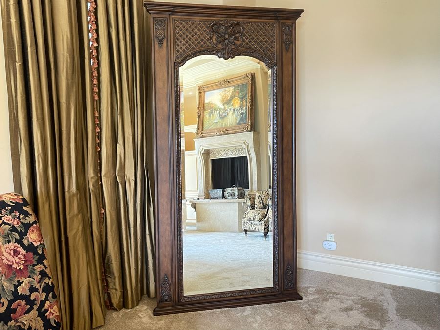 Full Length Wooden Beveled Glass Wall Mirror 4'W X 7'6'H [Photo 2]