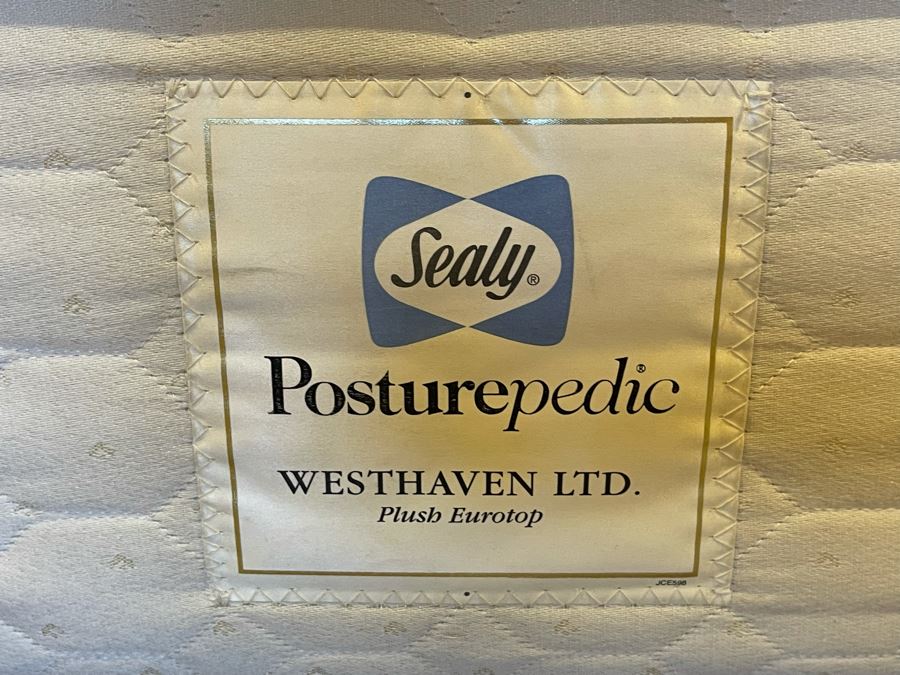 Woven Wicker Cal King Platform Bed With Sealy Posturepedic Mattress And Boxspring [Photo 8]