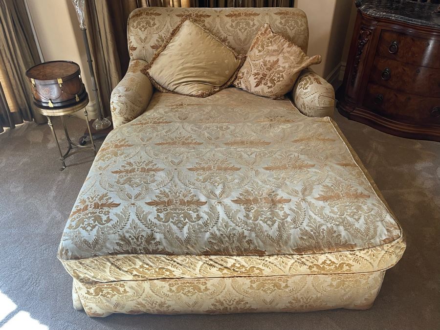 Henredon Upholstery Collection Gold Oversized Chaise Lounge Chair 4'5'W X 6'5'L X 2'10'H [Photo 8]