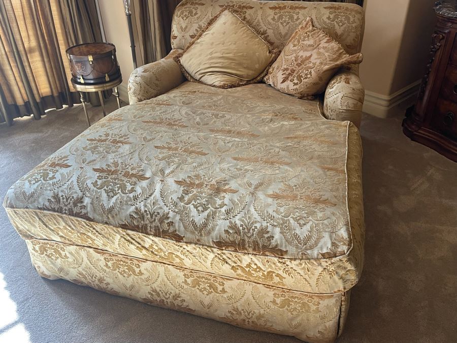 Henredon Upholstery Collection Gold Oversized Chaise Lounge Chair 4'5'W X 6'5'L X 2'10'H [Photo 9]