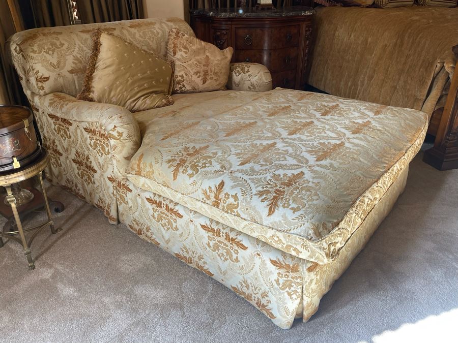 Henredon Upholstery Collection Gold Oversized Chaise Lounge Chair 4'5'W X 6'5'L X 2'10'H [Photo 3]