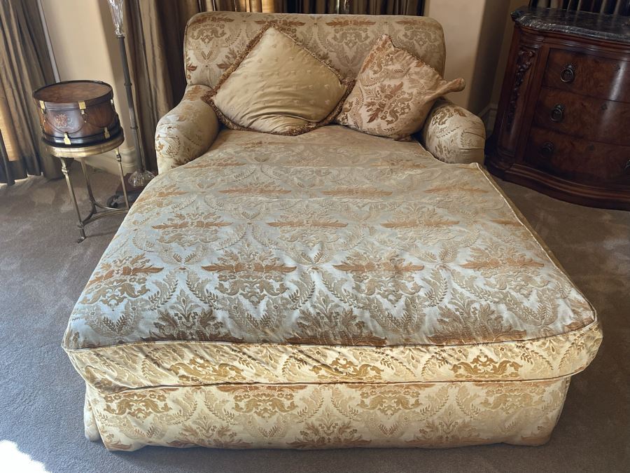 Henredon Upholstery Collection Gold Oversized Chaise Lounge Chair 4'5'W X 6'5'L X 2'10'H [Photo 7]