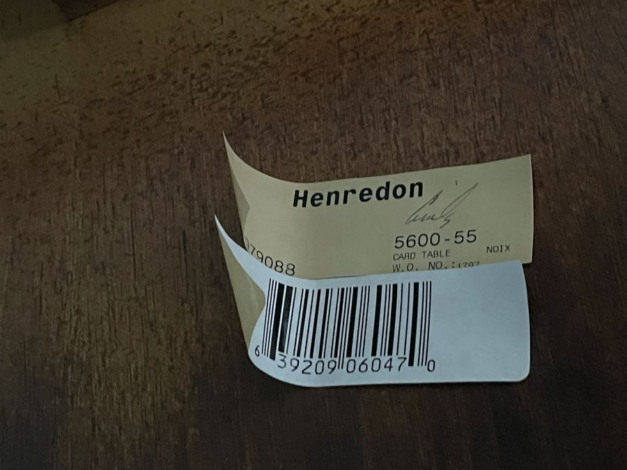 Stunning Henredon Furniture Wooden Parquetry Gaming Table 3'6'W With Four Henredon Wooden Cane Back Chairs [Photo 27]