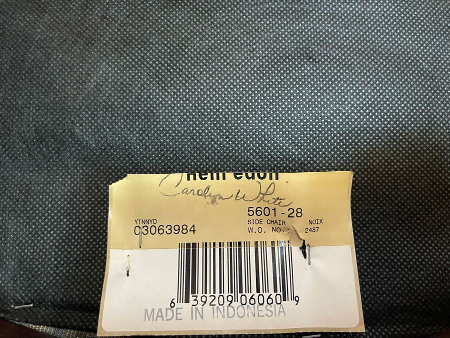 Stunning Henredon Furniture Wooden Parquetry Gaming Table 3'6'W With Four Henredon Wooden Cane Back Chairs [Photo 23]