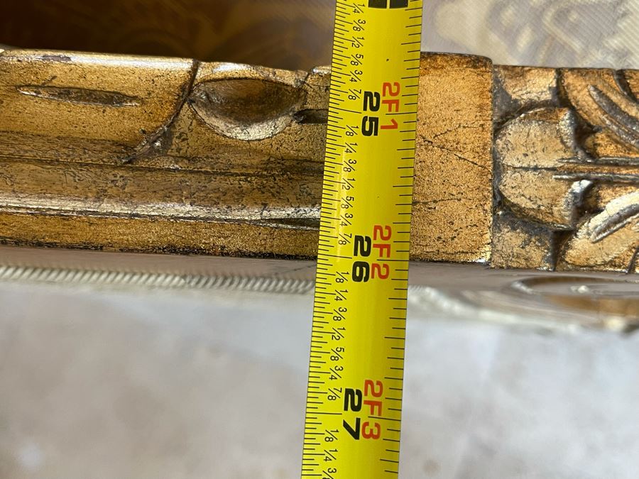 Henredon Gilt Wood Upholsterd Chaise Sofa 67L X 26D X 35H [Photo 10]