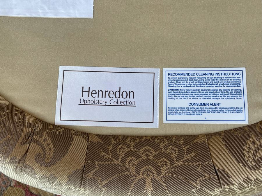 Henredon Gilt Wood Upholsterd Chaise Sofa 67L X 26D X 35H [Photo 7]