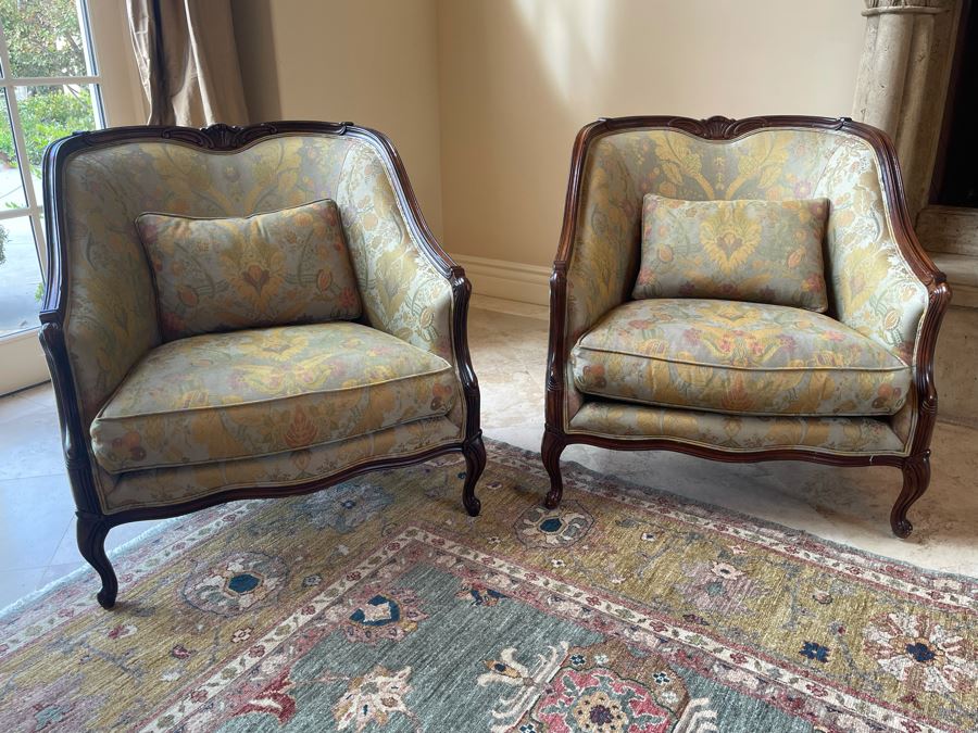 Pair Of Henredon Upholstered Armchairs 35W X 35D X 36H [Photo 6]