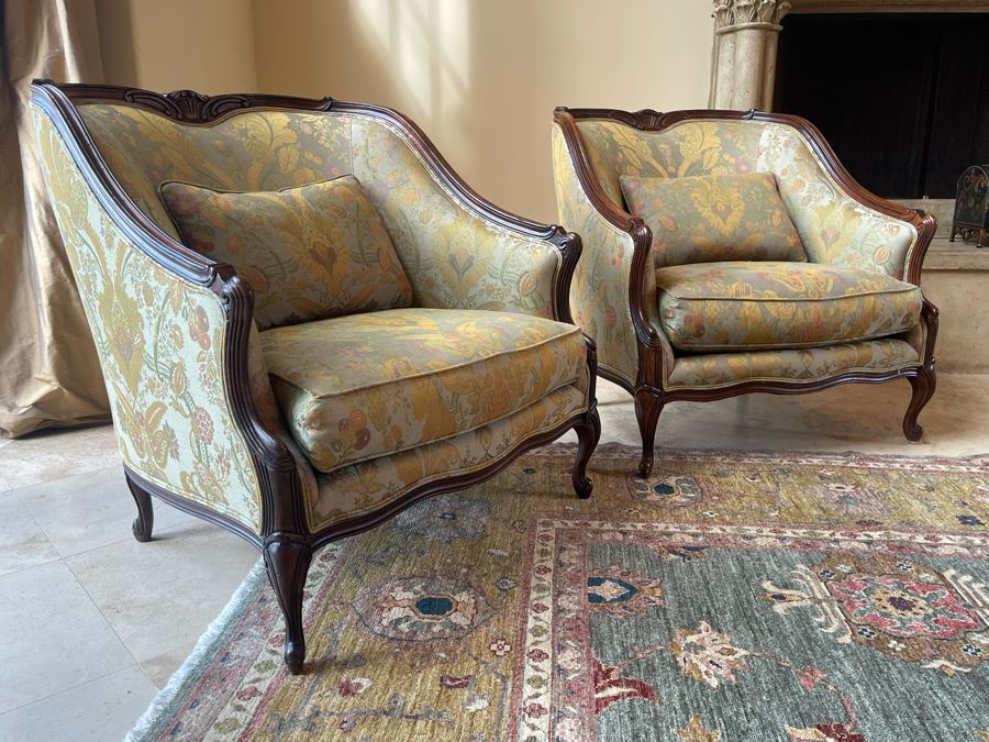 Pair Of Henredon Upholstered Armchairs 35W X 35D X 36H [Photo 3]
