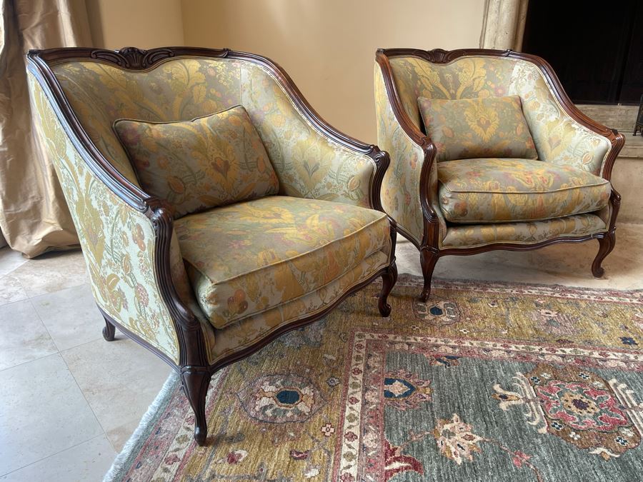 Pair Of Henredon Upholstered Armchairs 35W X 35D X 36H [Photo 10]