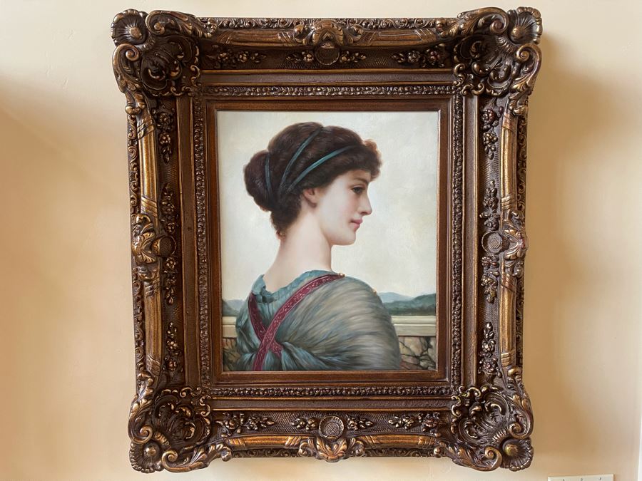 CORRECTION: 'Original Portrait Oil Painting On Canvas' In Beautiful Frame With Certificate Of Authenticity - Frame Measures 36W X 38H [Photo 1]