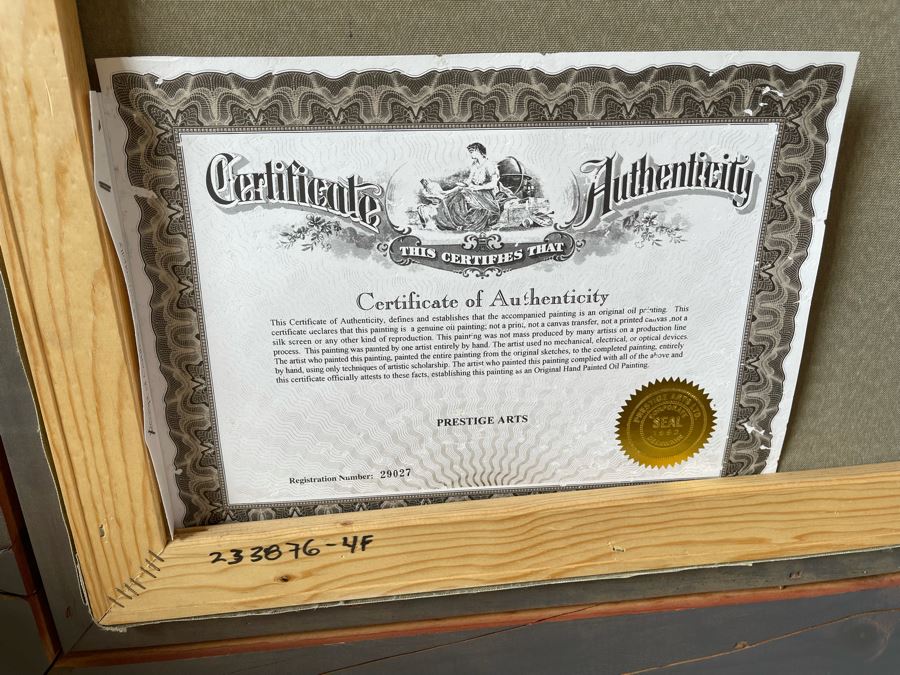 CORRECTION: 'Original Portrait Oil Painting On Canvas' In Beautiful Frame With Certificate Of Authenticity - Frame Measures 36W X 38H [Photo 8]