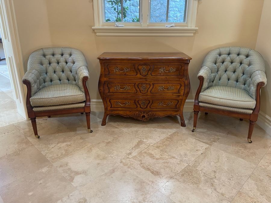 Pair Of Lillian August Tufted Armchairs [Photo 15]