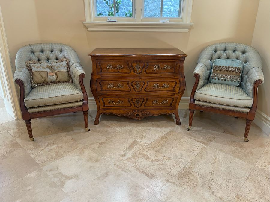 Pair Of Lillian August Tufted Armchairs [Photo 3]