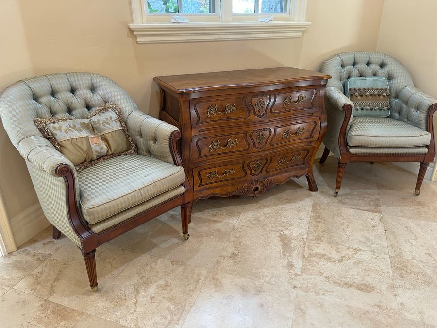 Pair Of Lillian August Tufted Armchairs [Photo 6]