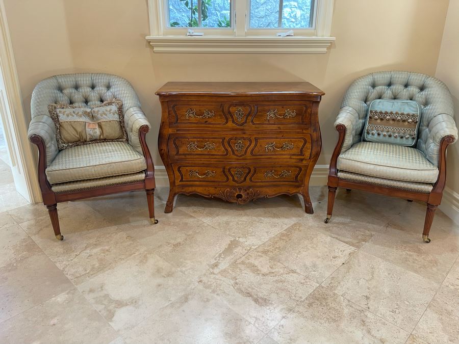 Pair Of Lillian August Tufted Armchairs [Photo 4]