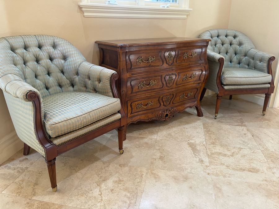 Pair Of Lillian August Tufted Armchairs [Photo 16]