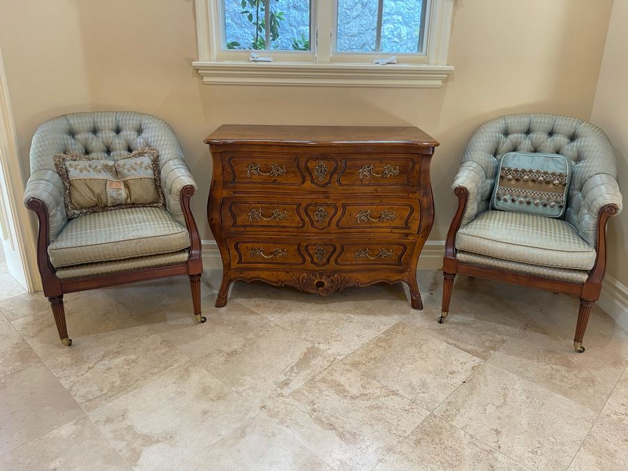 Pair Of Lillian August Tufted Armchairs [Photo 2]