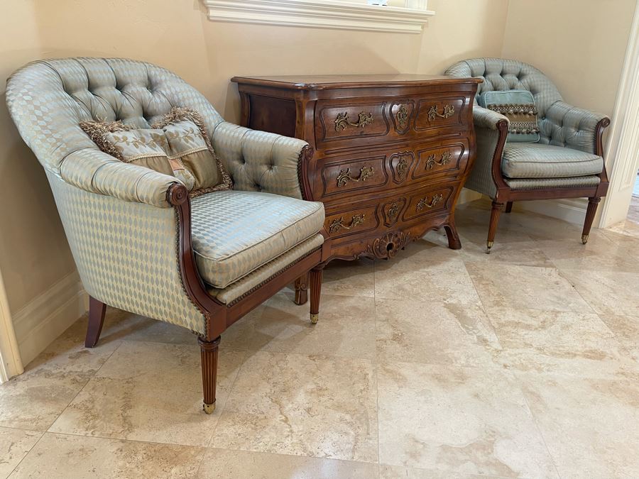 Pair Of Lillian August Tufted Armchairs [Photo 5]
