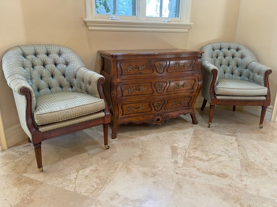 Pair Of Lillian August Tufted Armchairs [Photo 17]