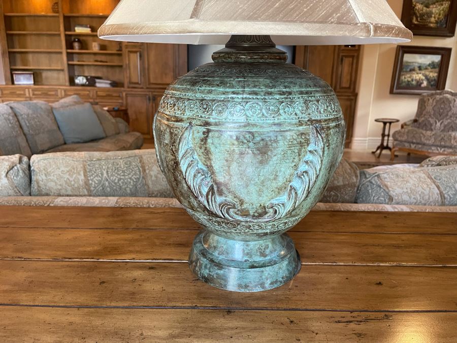 Copper Patina Metal Table Lamp [Photo 3]