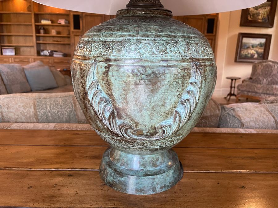 Copper Patina Metal Table Lamp [Photo 4]