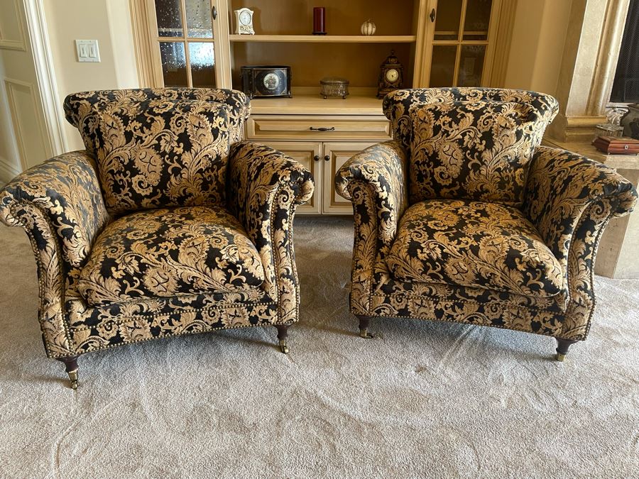 Pair Of Henredon Upholstered Armchairs
