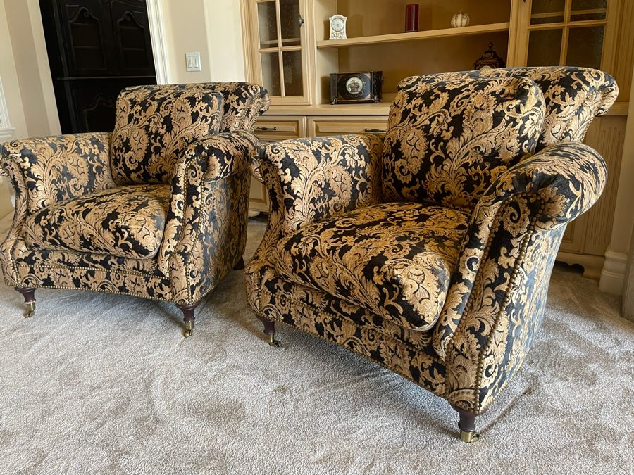 Pair Of Henredon Upholstered Armchairs