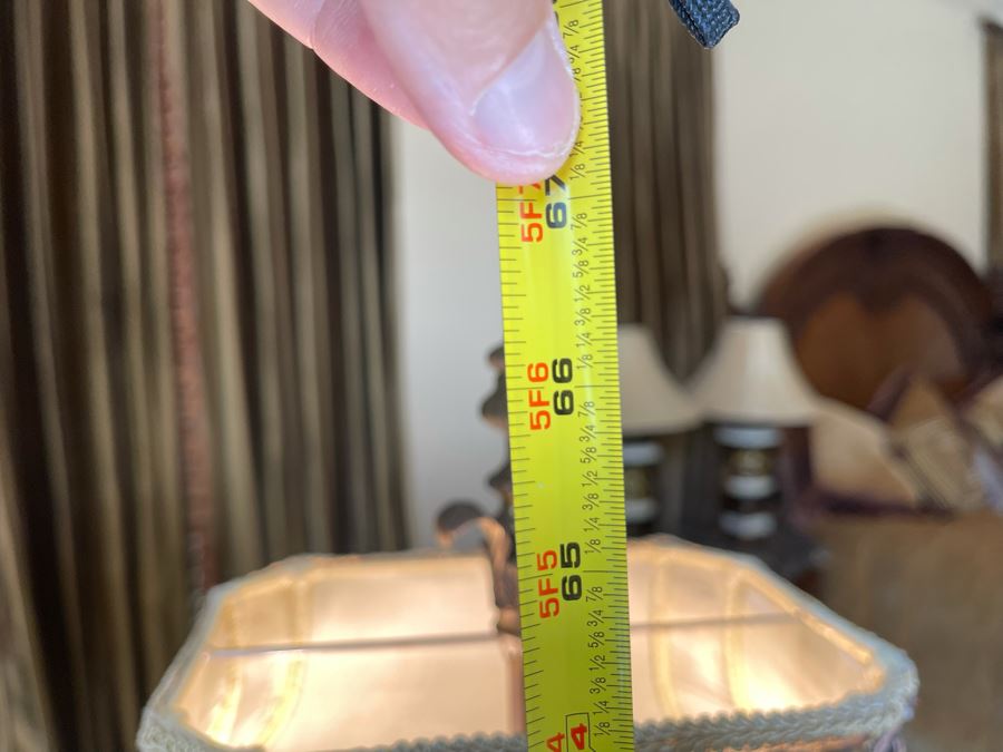 Contemporary Metal Floor Lamp With Victorian Style Lampshade 5'7'H [Photo 12]