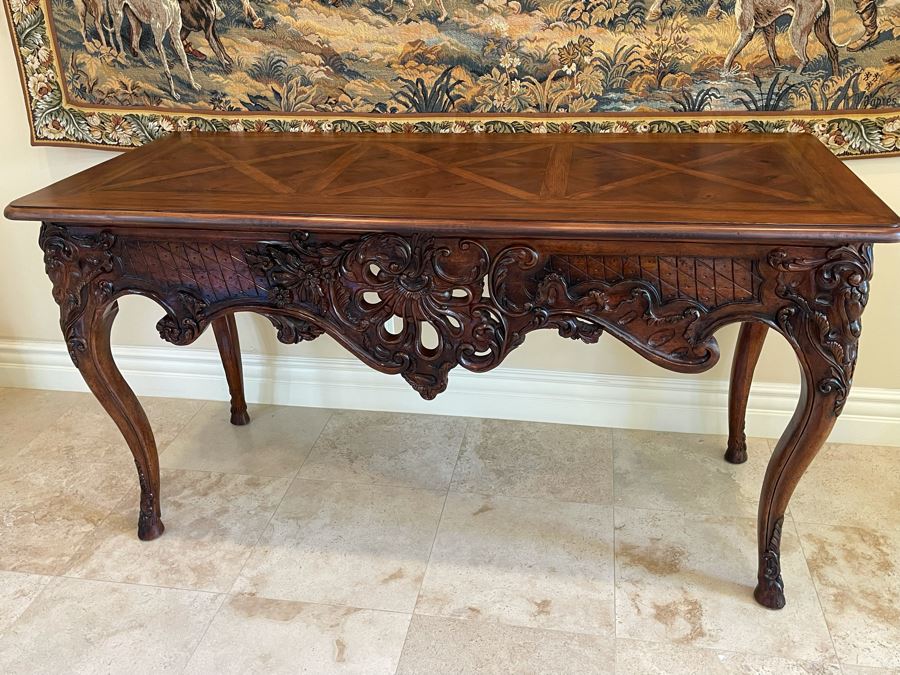 Stunning Henredon Furniture Wooden Parquetry Top Table 5'9'W X 30D X 37H [Photo 10]