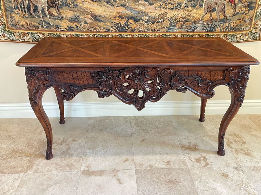 Stunning Henredon Furniture Wooden Parquetry Top Table 5'9'W X 30D X 37H [Photo 4]