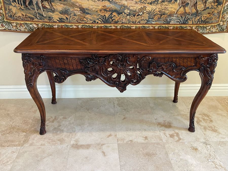 Stunning Henredon Furniture Wooden Parquetry Top Table 5'9'W X 30D X 37H [Photo 3]