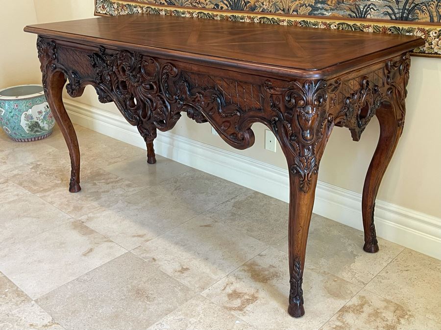 Stunning Henredon Furniture Wooden Parquetry Top Table 5'9'W X 30D X 37H [Photo 9]