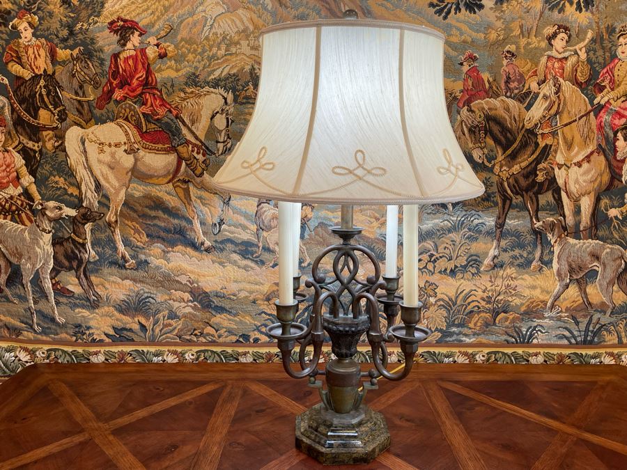 Maitland-Smith Metal Table Lamp With Marble Base 34H [Photo 13]